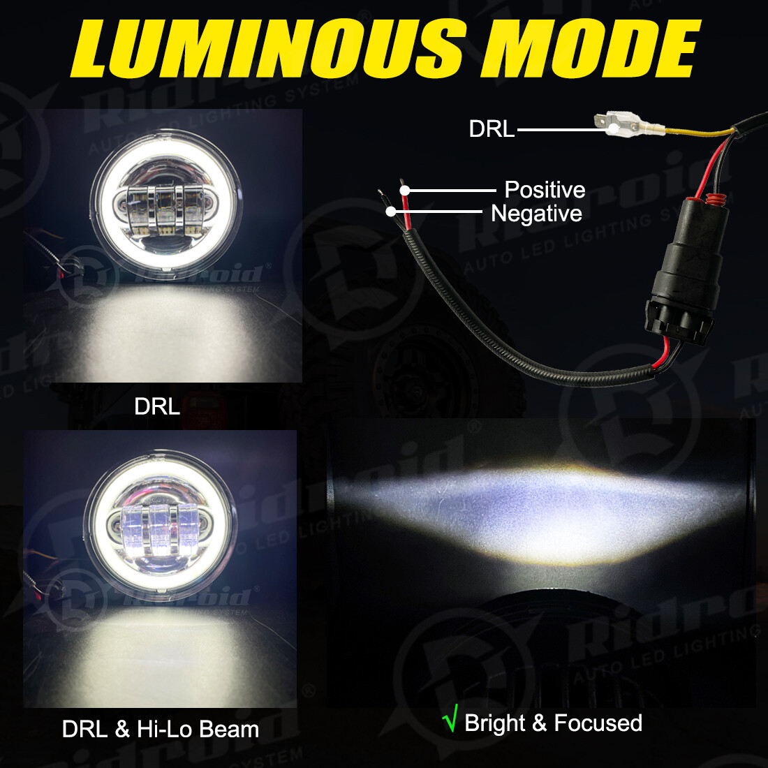 7″ LED Headlight + 4.5″ Passing Lights for Harley Electra Glide Ultra Classic