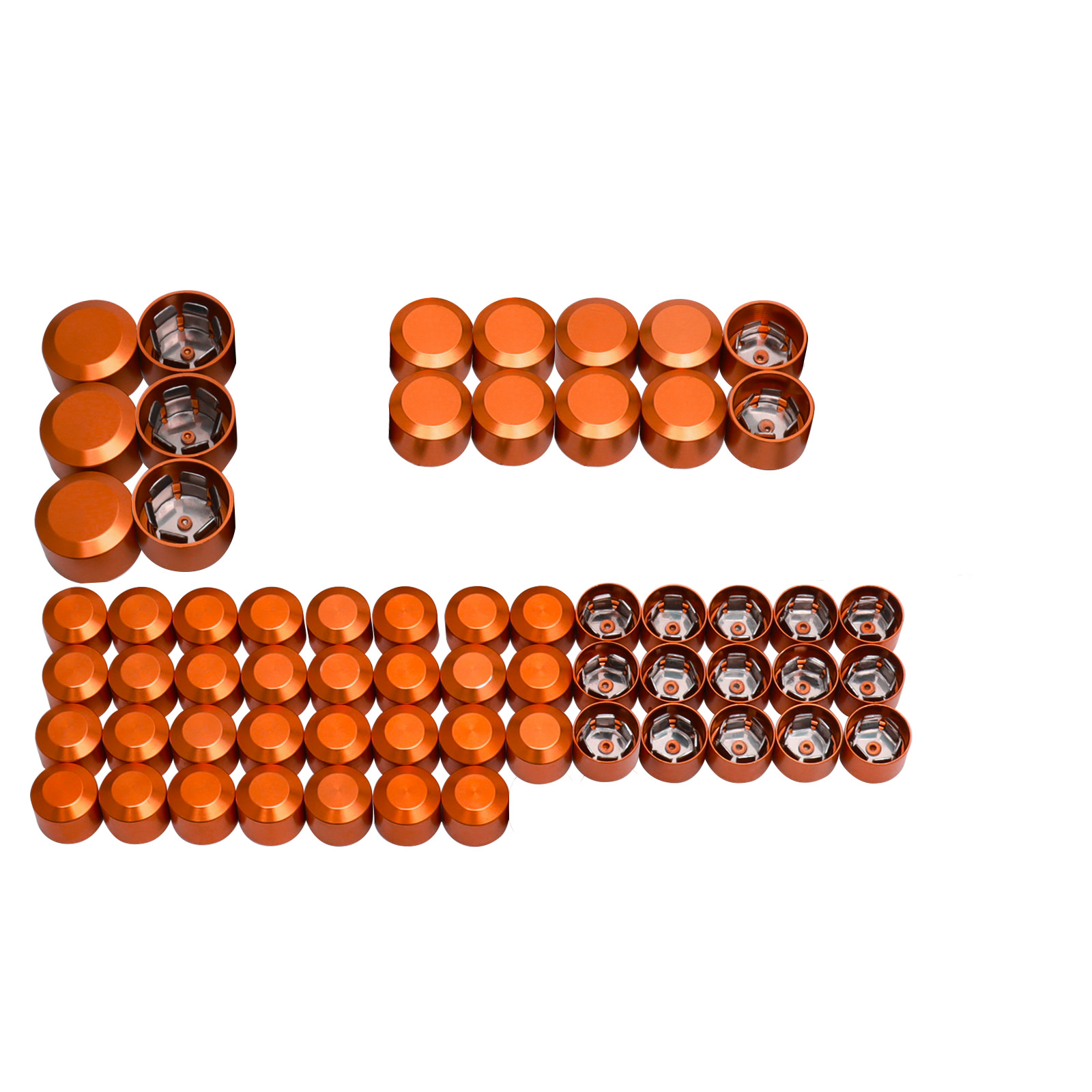 62X M8 Engine Bolt Topper Cap Cover Kit Orange For Harley Road Glide 17+ Softail