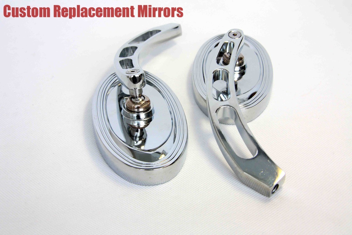Billet Alloy Oval Custom Mirror Fit For Harley Davidson softail FatBoy Sportster