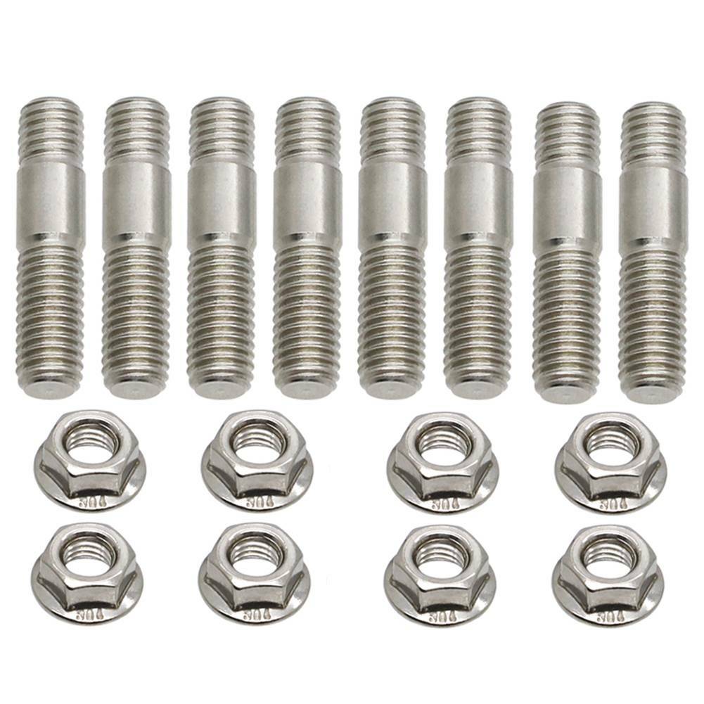 8X M8x35 Stainless Exhaust Studs Flange Nuts For Suzuki Honda Yamaha 92004-1249