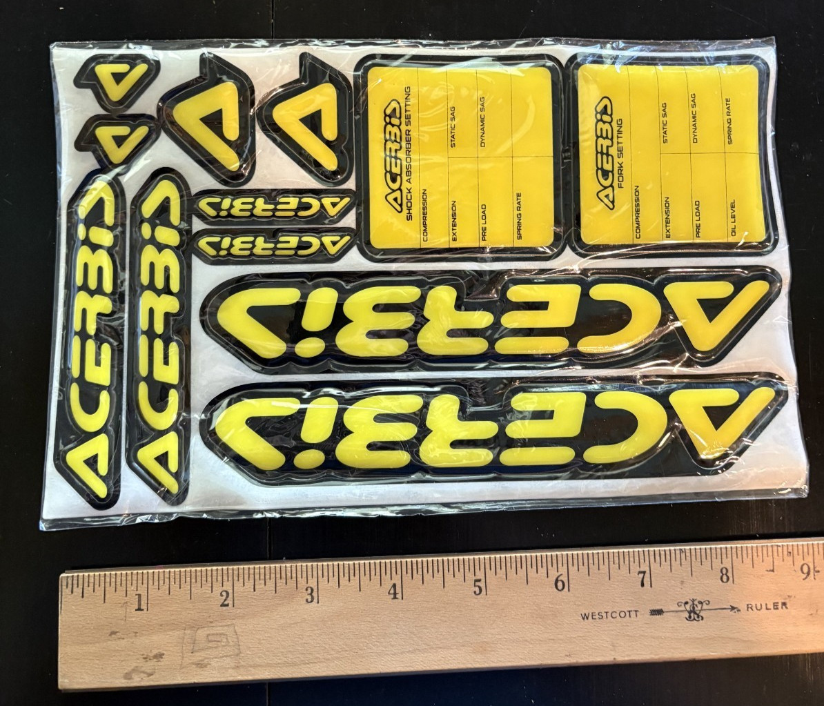 ACERBIS PROMO STICKER KIT BLACK/YELLOW 242117-1040 MOTO BIKE TRUCK GAS CANS