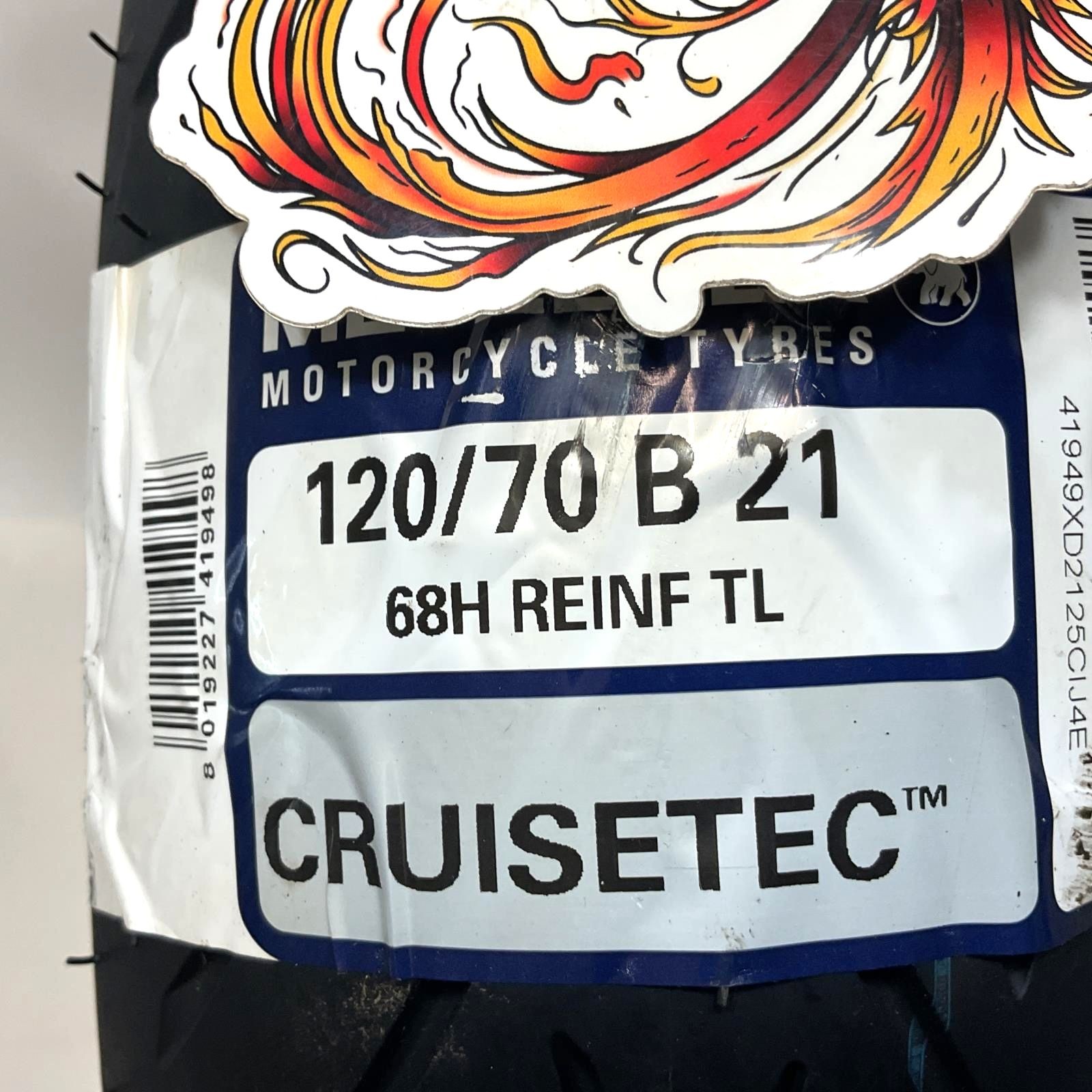 METZELER 21″ Front Blackwall Motorcycle Tire Cruisetec 120/70B21 68H 4194900