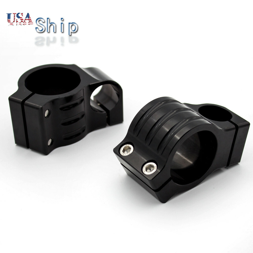 CNC Black 51mm Regular Fork Tube Clip Ons Handlebars Mounts Handle Bar Clamp