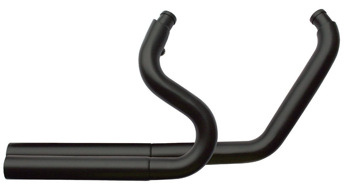 TWISTED DOUBLE BARREL BLACK EXHAUST HARLEY SOFTAIL FXSTB NIGHT TRAIN FXST FXSTC