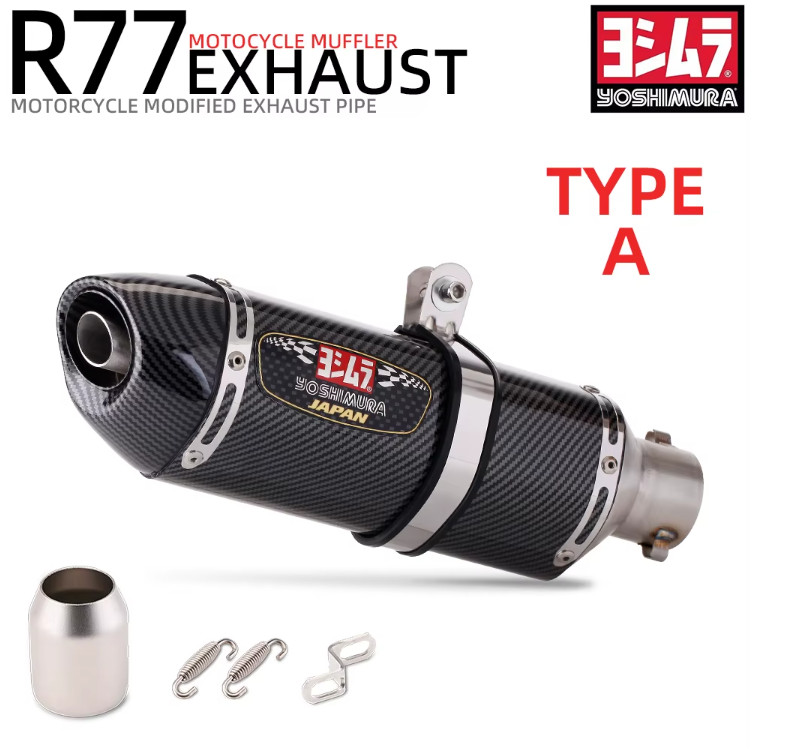 Yoshimura R77 Exhaust Muffler Carbon Fiber Slip On Replica Universal 38-51mm USA