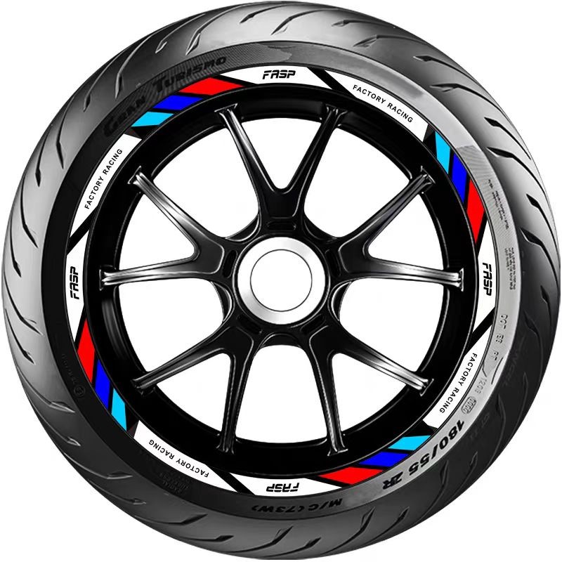 REFLECTIVE MOTORCYCLE RIM STRIPES WHEEL DECALS TAPE STICKERS CAR BIKE SUV 17″ 18