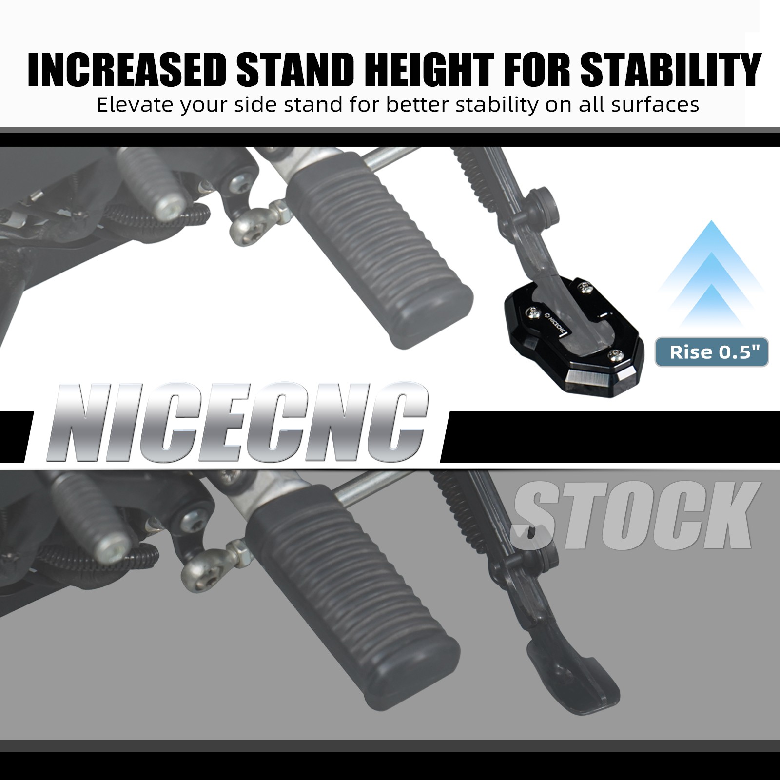 Kickstand Side Stand Plate Extension Higher Pad For Harley Sportster S RH1250S