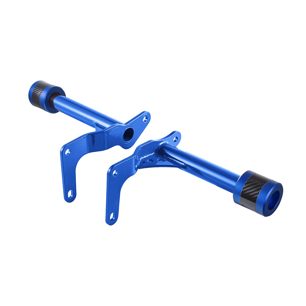 ProTek Performance Blue Rear Crash Bar Sliders Blue/Carbon Fits Harley Softail