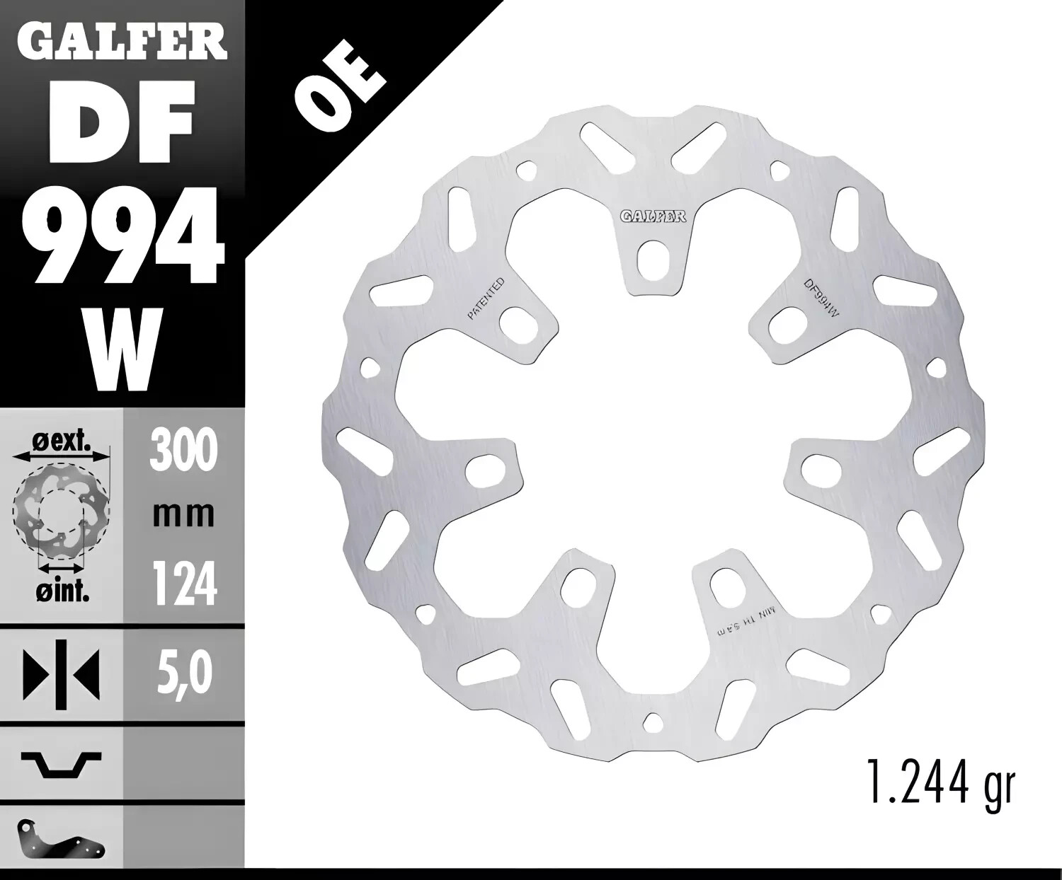 Brake disc Galfer DF994W WAVE Front, Semi-Floating,Harley Davidson