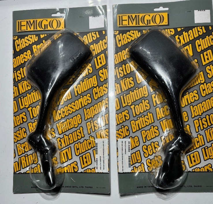 Kawasaki Ninja EX250R Replacement OEM Sport Bike Mirrors, ’96-’07, CARBON FIBER