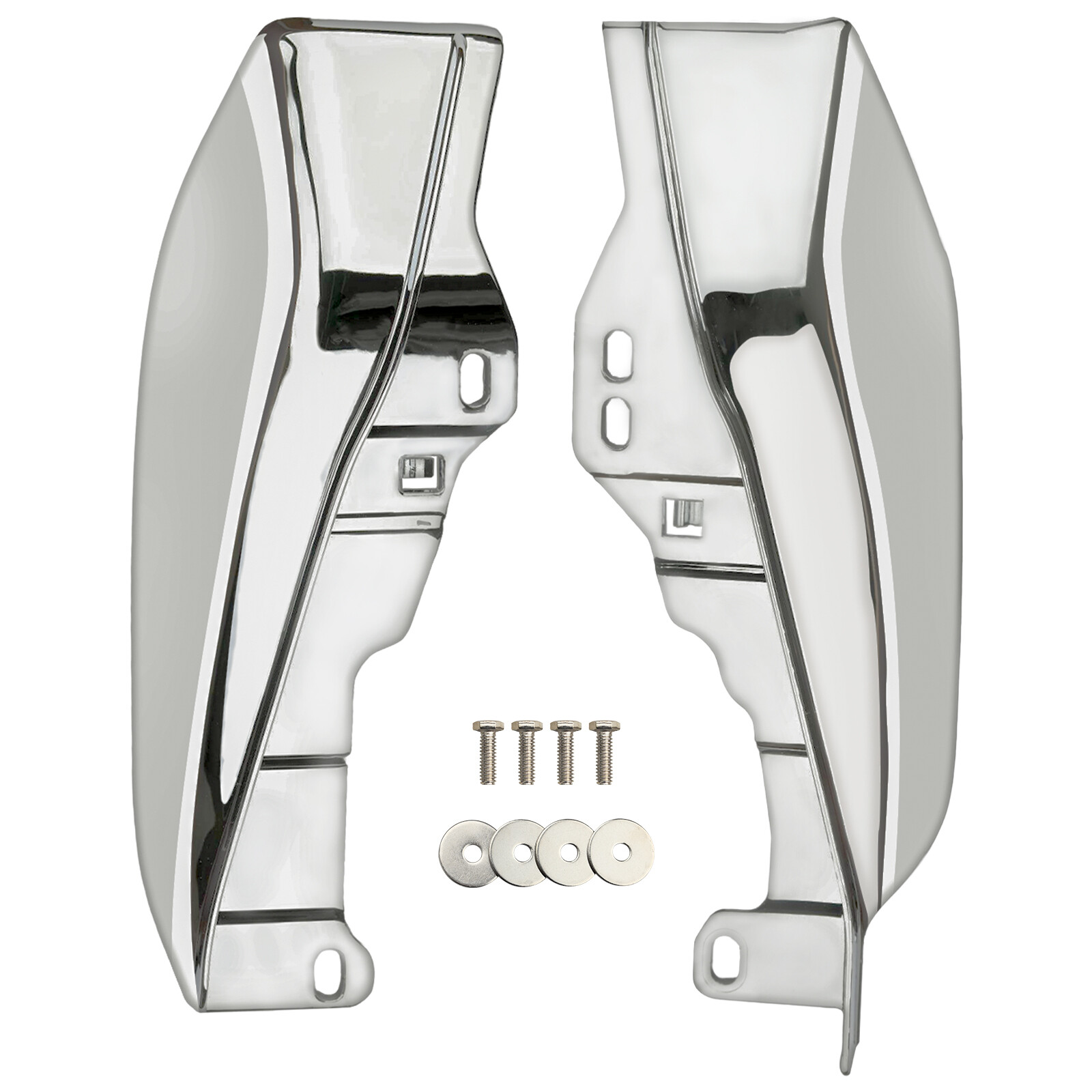 Mid-Frame Air Deflector ABS Heat Shield Chrome For Harley Road King 2009-2024