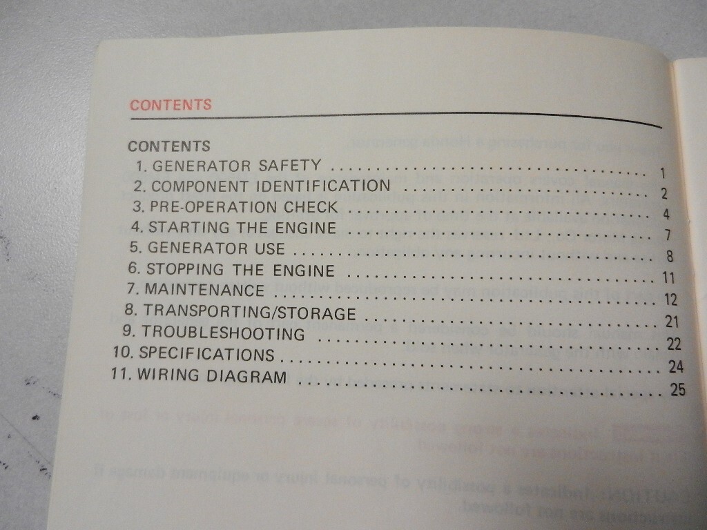 Honda Factory Owners Manual 1982 EM500 K1 EM600 Small Engine 31ZA200