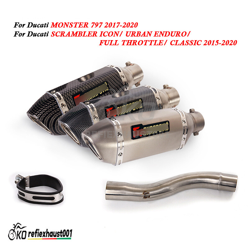 Exhaust Muffler Pipe Mid Link Pipe Slip For Ducati Monster 797 Scrambler 800 821