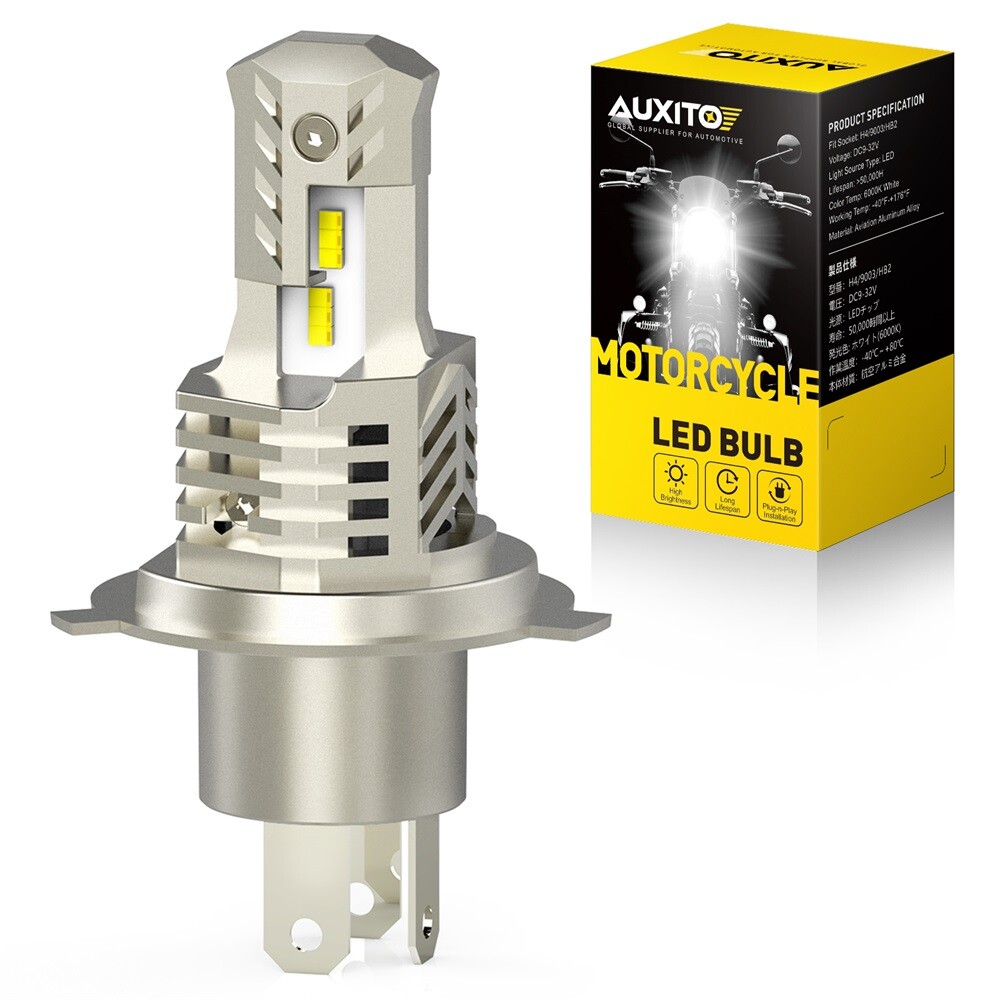 AUXITO H4 9003 HB2 LED Bulb Hi/Lo Beam White LED Motorcycle Headlight 10SF EOA