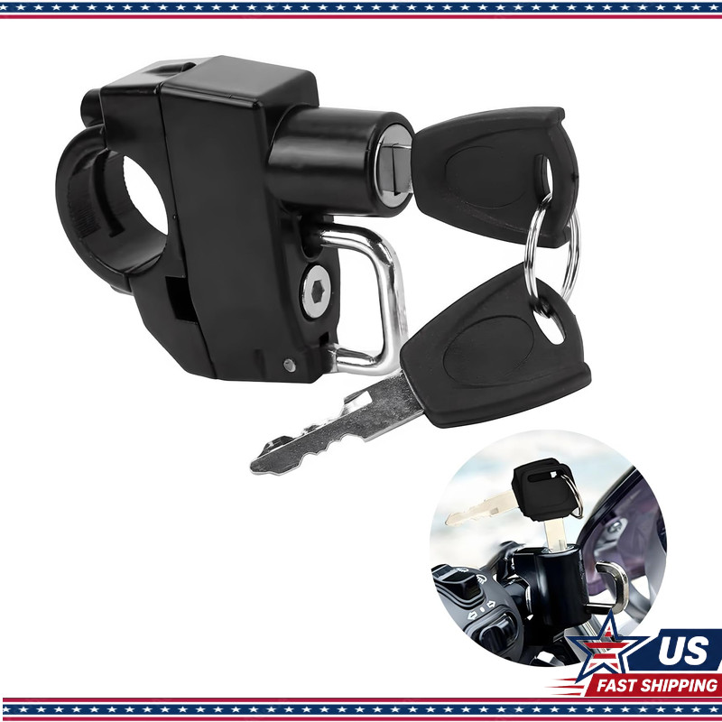 Anti-Theft Motorcycle Helmet Lock, Aluminum Alloy Security Hook 2 Keys