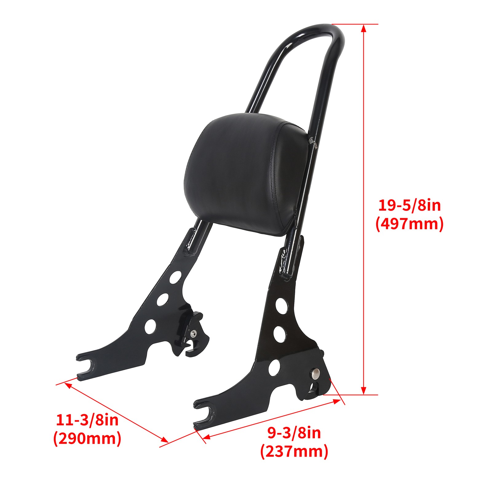 Detachable Passenger Sissy Bar Backrest Pad For Harley Sportster 1200 883 04-UP