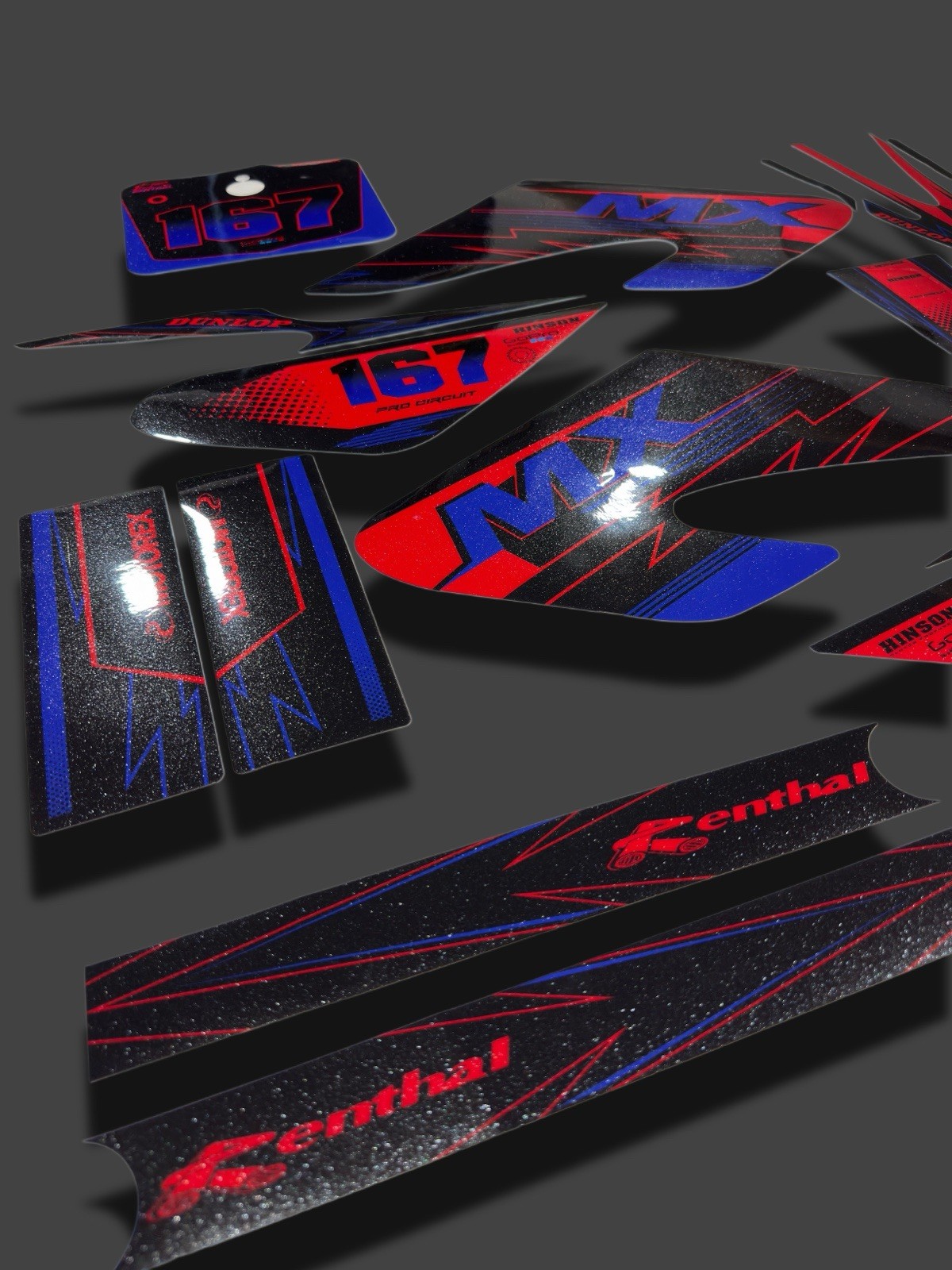 RAZOR MX500 650GRAPHICS KIT DECALS THICK AND HIGH GLOSS ( SPARKLE FINISH)