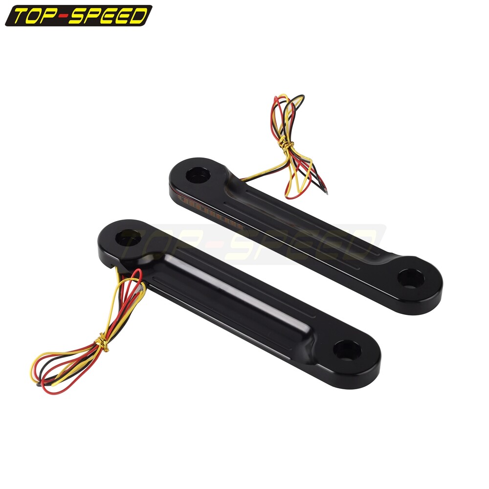 Flush Fork Amber Turn Signals Light White Running Light Brackets For Harley