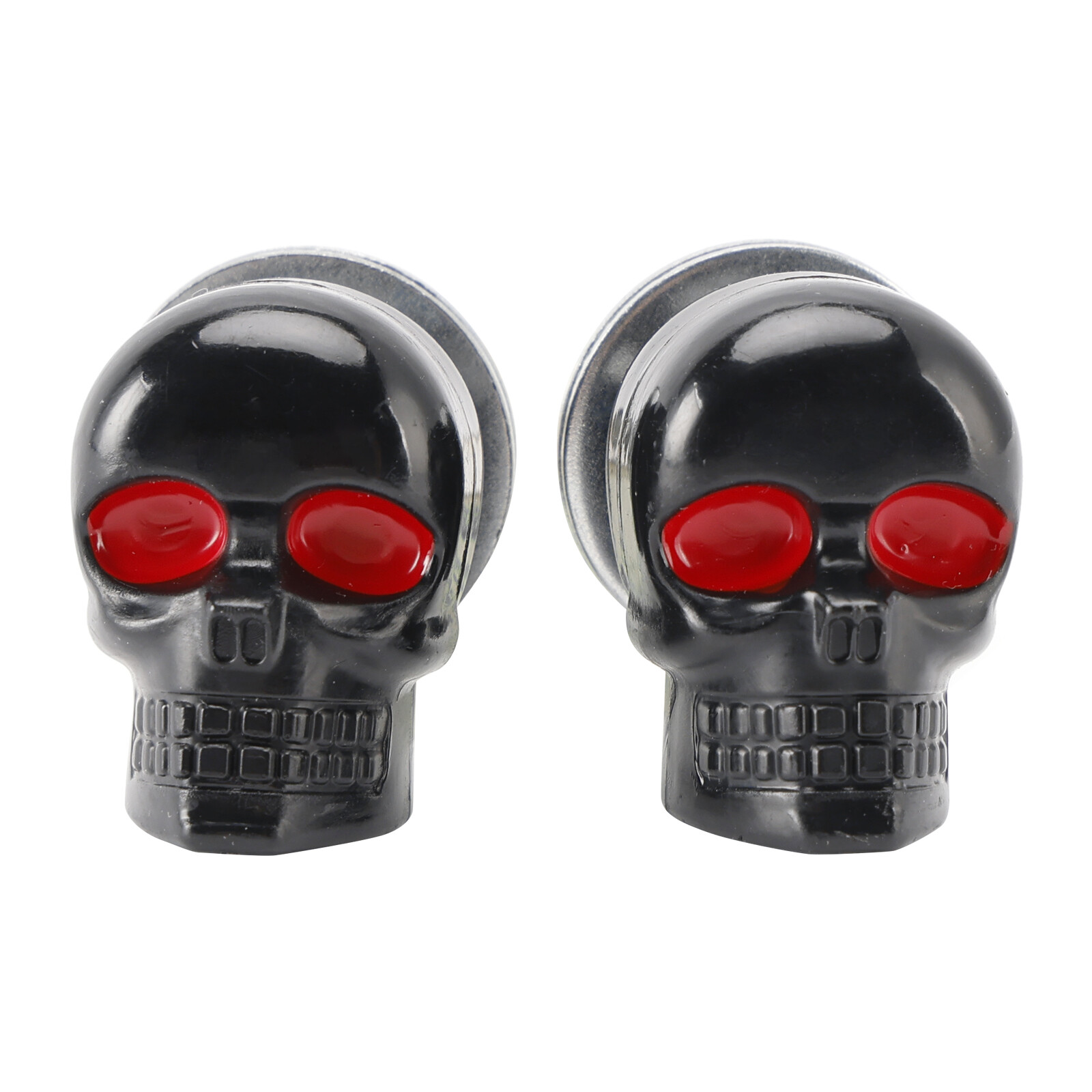 4x Motorcycle Bike Plastic Black Skull License Plate Bolt On Screw On Frame Nut