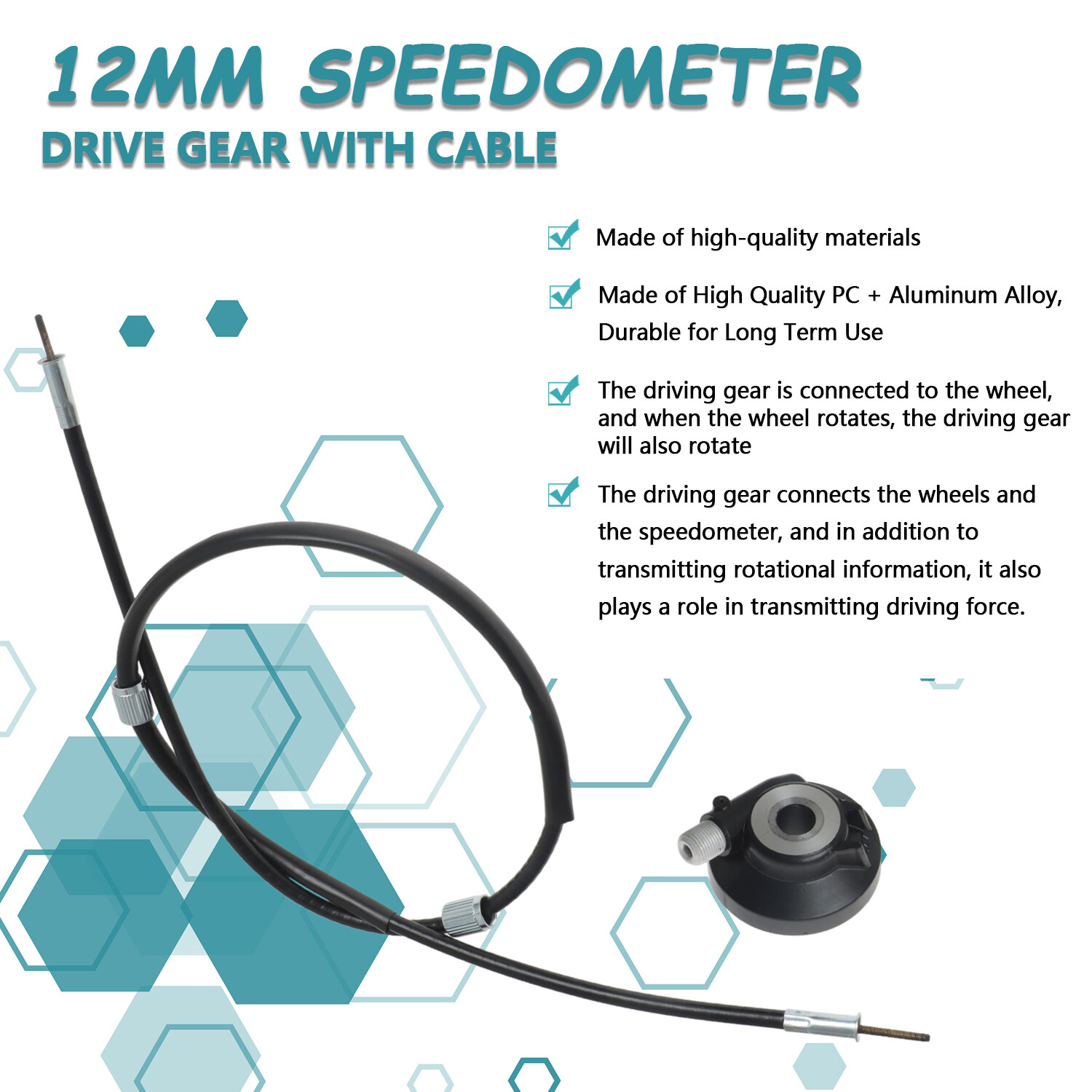Speedometer Gear Transmission Components Black Fit for GY6 150cc Scooters