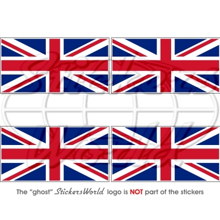British UNION JACK Flag UK United Kingdom 50mm (2″) Vinyl Stickers, Decals x4