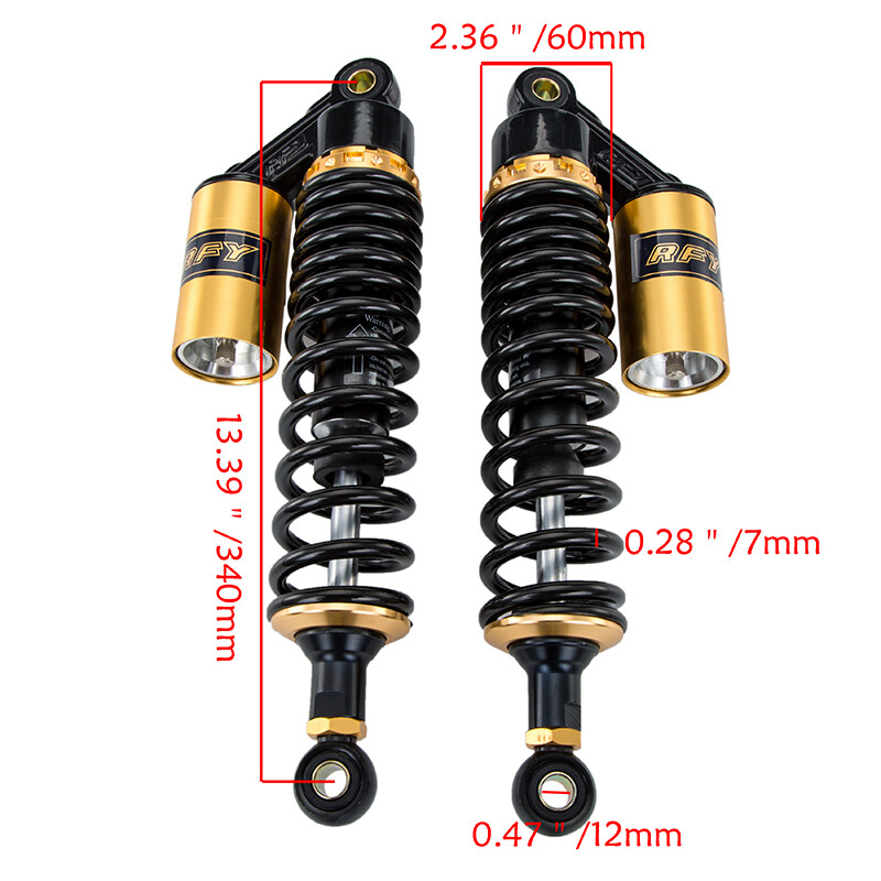 Fit For Harley RFY 13.5″ 340mm Motorcycle Rear Air Shock Absorbers Suspension