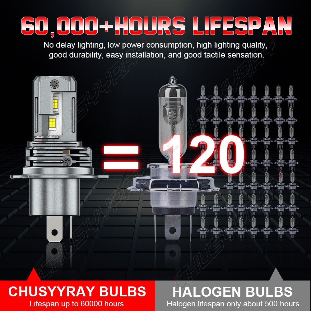 High Power HID LED Headlight H4 Bulbs for Yamaha V-Star (ALL) 1998-2017 Lights