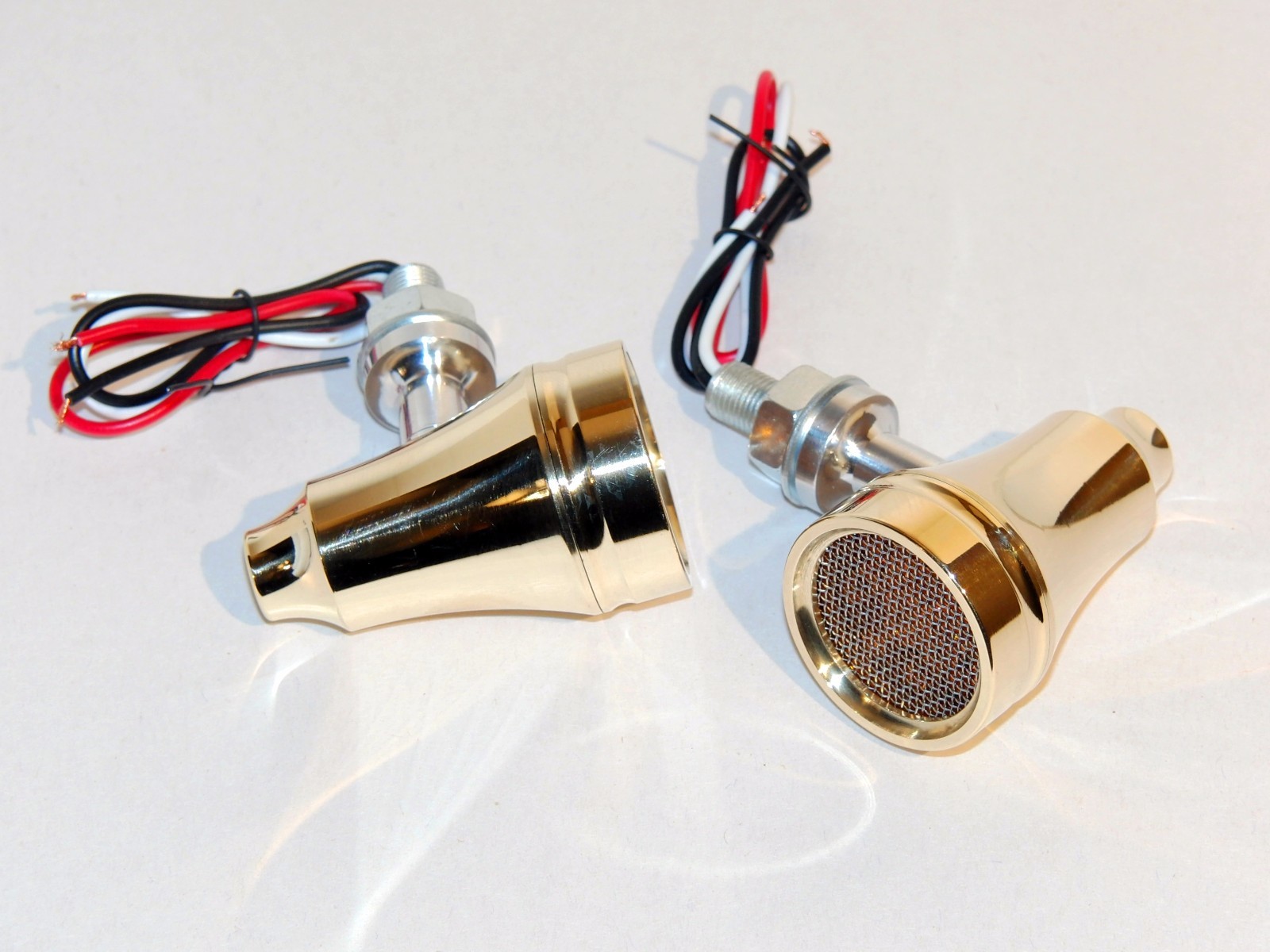 WHISKEY SOLID BRASS & ALLOY TURN SIGNAL LIGHTS 2-LED PR HARLEY BOBBER CAFE RACER