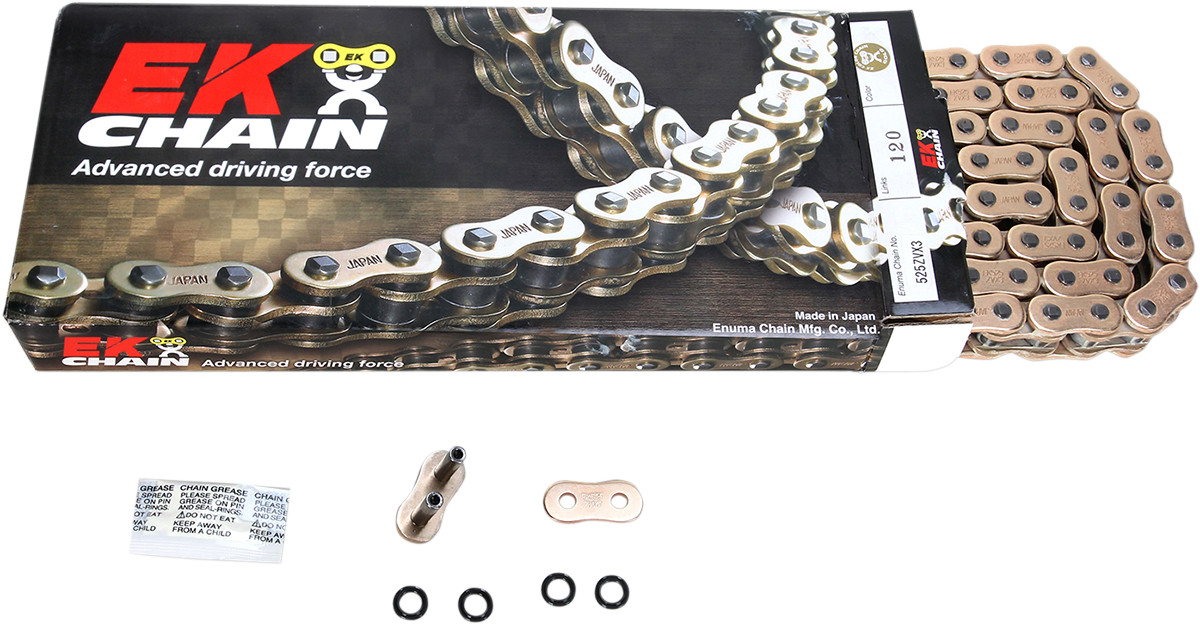 EK – 525 ZVX3 Sportbike Chain 120 Links Gold | 525ZVX3-120G