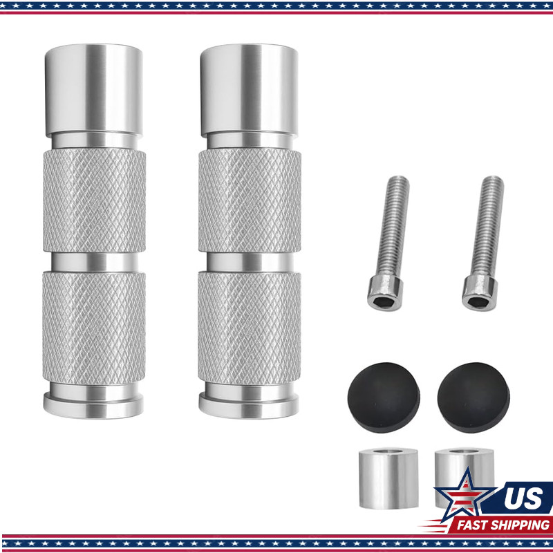 Aluminum M8 CNC Motorcycle Foot Pegs, 2PCS Passenger Pedals Footrests, Universal
