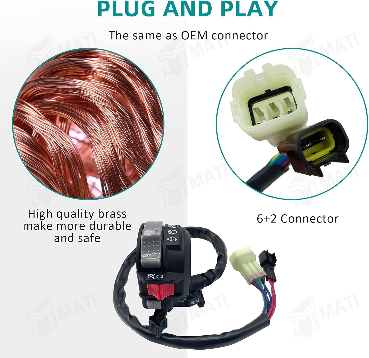M MATI Left Handlebar Switch Control Engine Start Run Off Headlight for…
