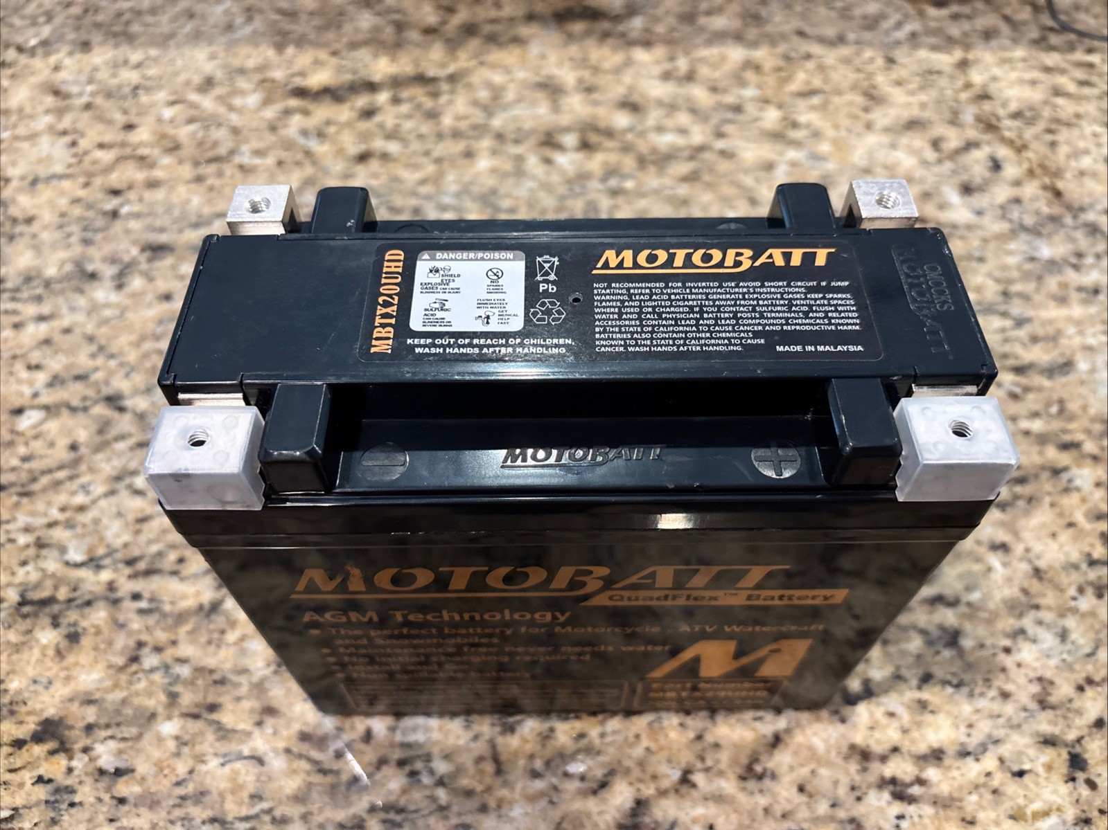 Motobatt MBTX20UHD 320CCA /21Ah QuadFlex Battery AGM Technology *Open-box/New*