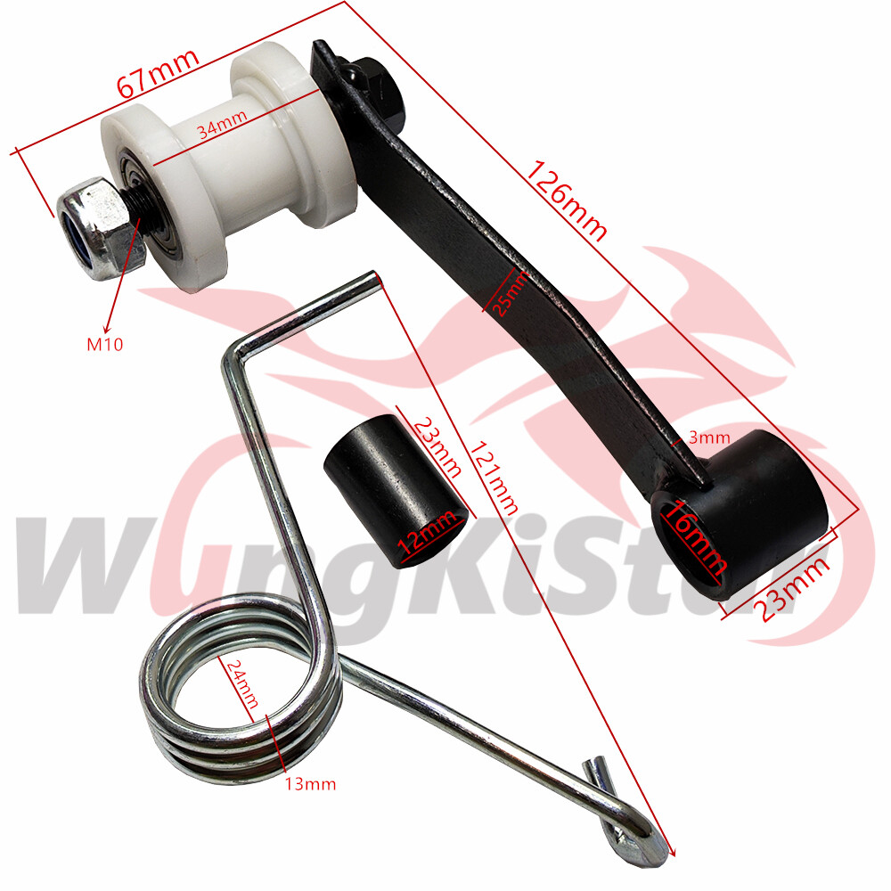 Motorcycle Chain Tensioner Spring Roller Slider Guide Adjuster Wheel Pulley Kits