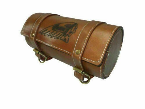 Fits Indian Chief Motorcycles – New Pure Leather Engraved Tool Bag in Tan Color