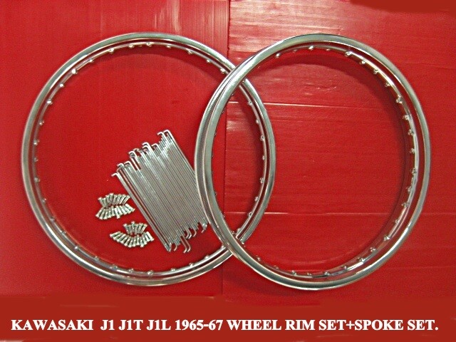 Fit Kawasaki J1 J1T J1L 1965-1967 Wheel rim set+spoke set [mi3459]