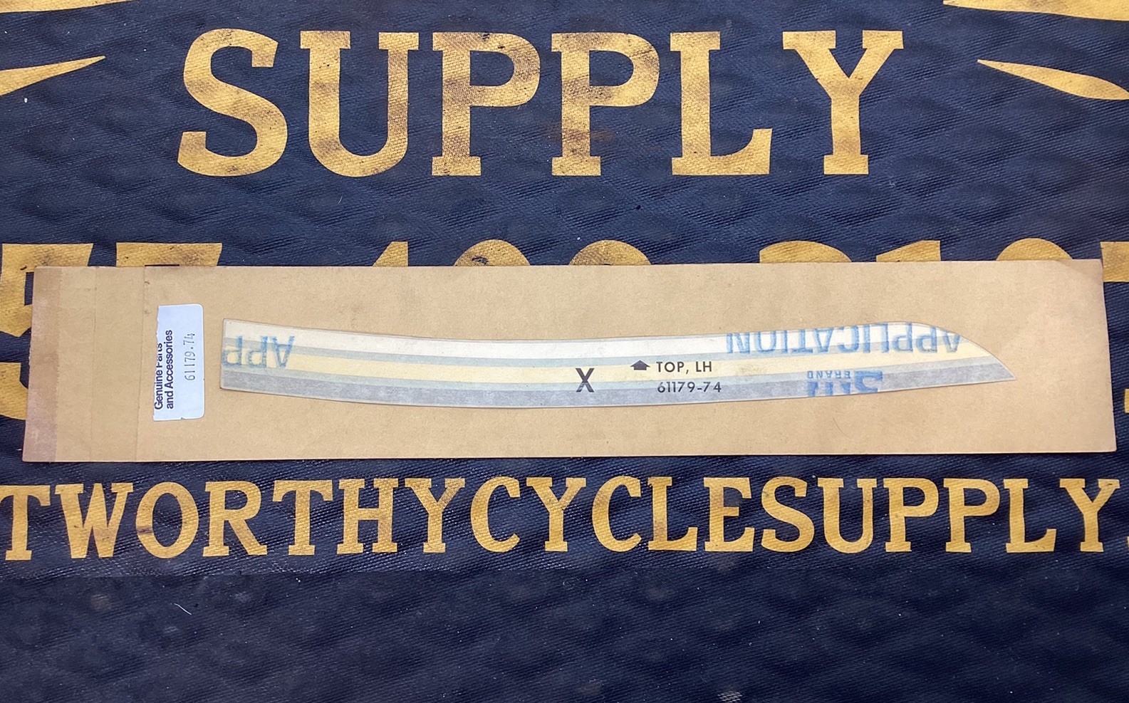 NOS HARLEY SX175 / FLH / SPRINT GAS TANK DECAL TOP LEFT OEM 61179-74 MULTICOLOR