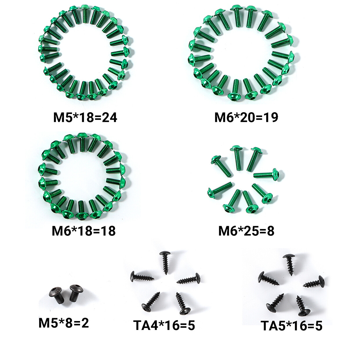 Multi-color CNC Motorcycle Complete Fairing Bolts Kit Bodywork Screws Nuts Black