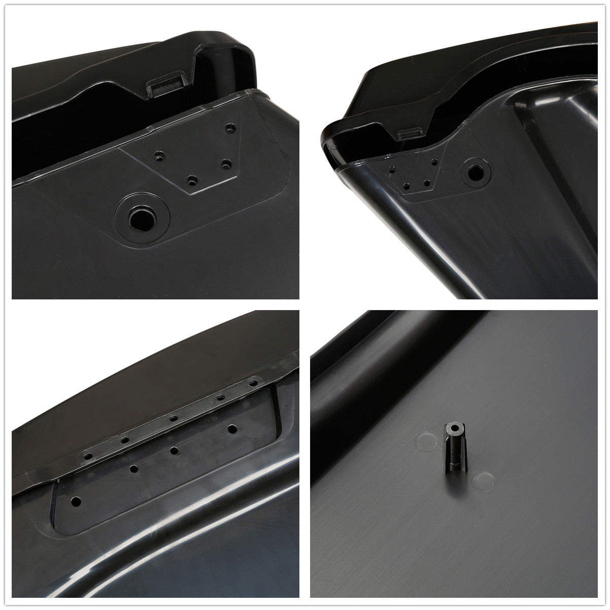 5″ Stretched Hard Saddle Bags & Conversion Bracket Fit For Harley Softail 84-17