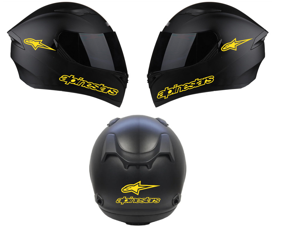 Helmet Vinyl decal 6 pcs set Alpinestars Motorcycle helmet decals, Sticker