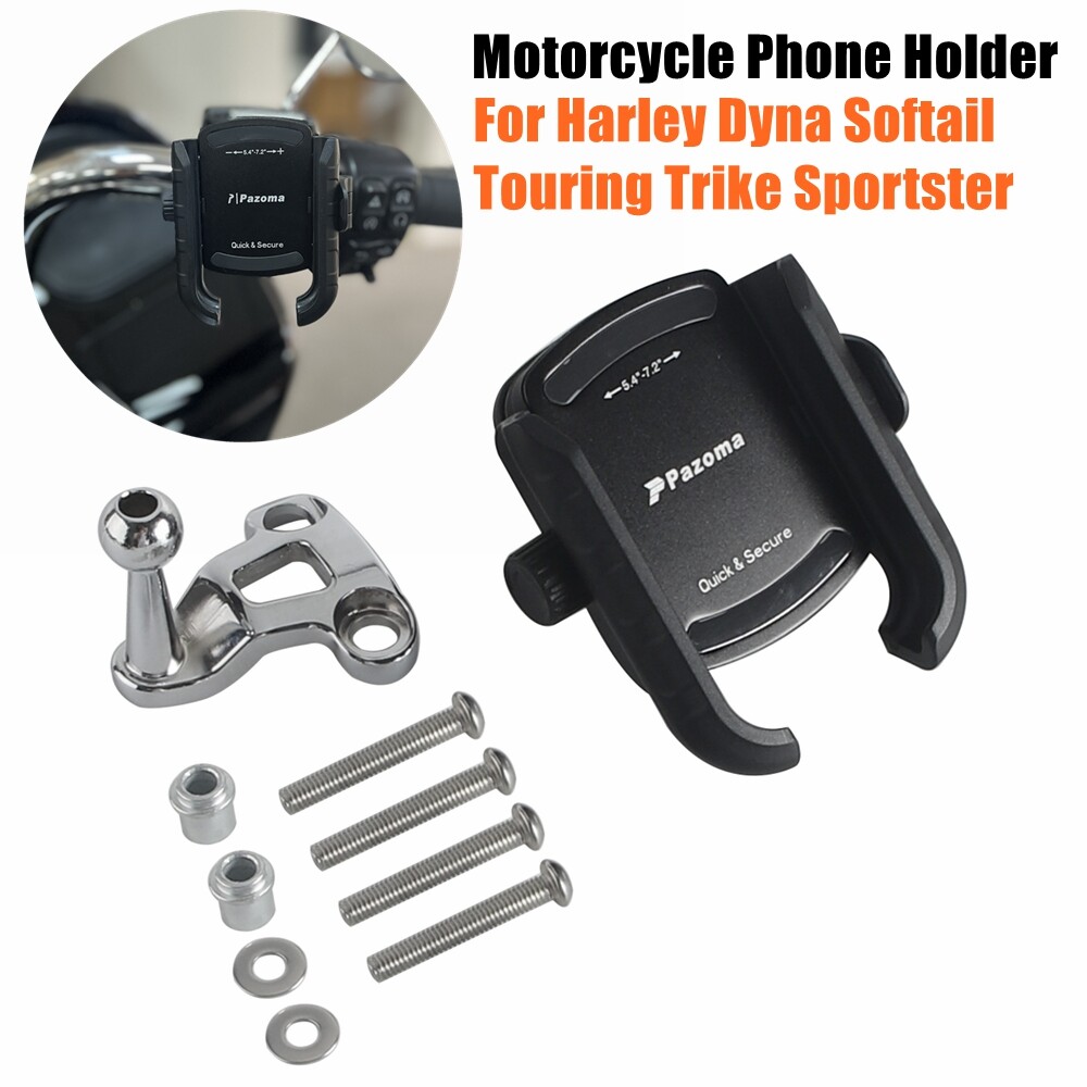 Motorcycle 360 Rotation Phone Carrier Mount Holder For Harley Dyna Softail Trike