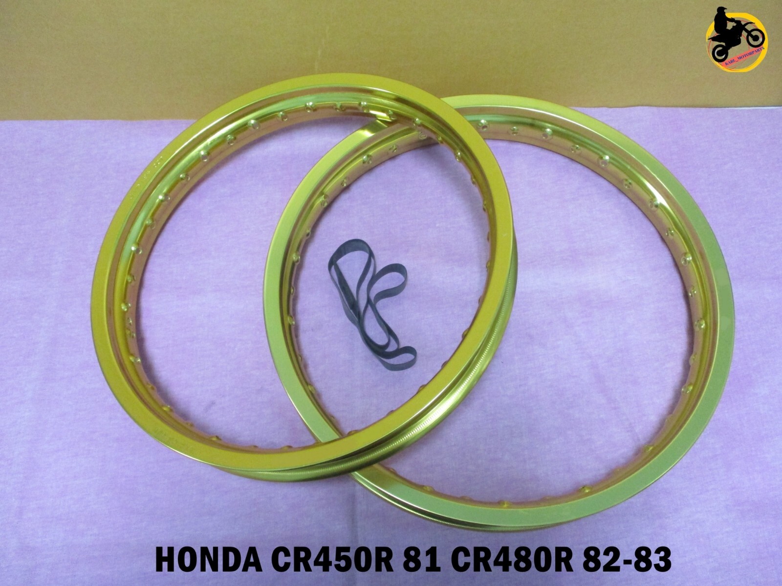 HONDA CR450R 81 CR480R 82-83 ALU GOLD F+ R WHEEL RIM SET SERIES7 *nan4252*