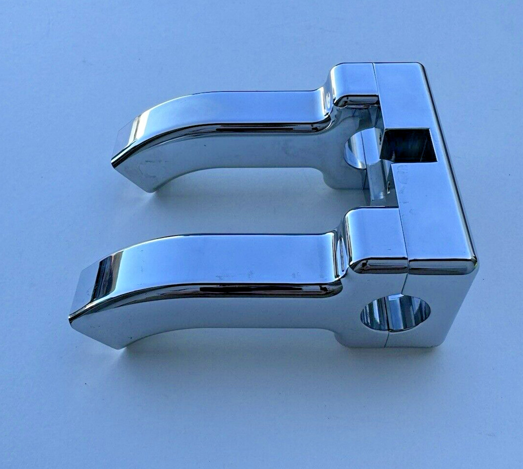 USA-MADE CHROME 4″ RISE RISERS PULLBACK HARLEY SOFTAIL DYNA BIG-TWIN