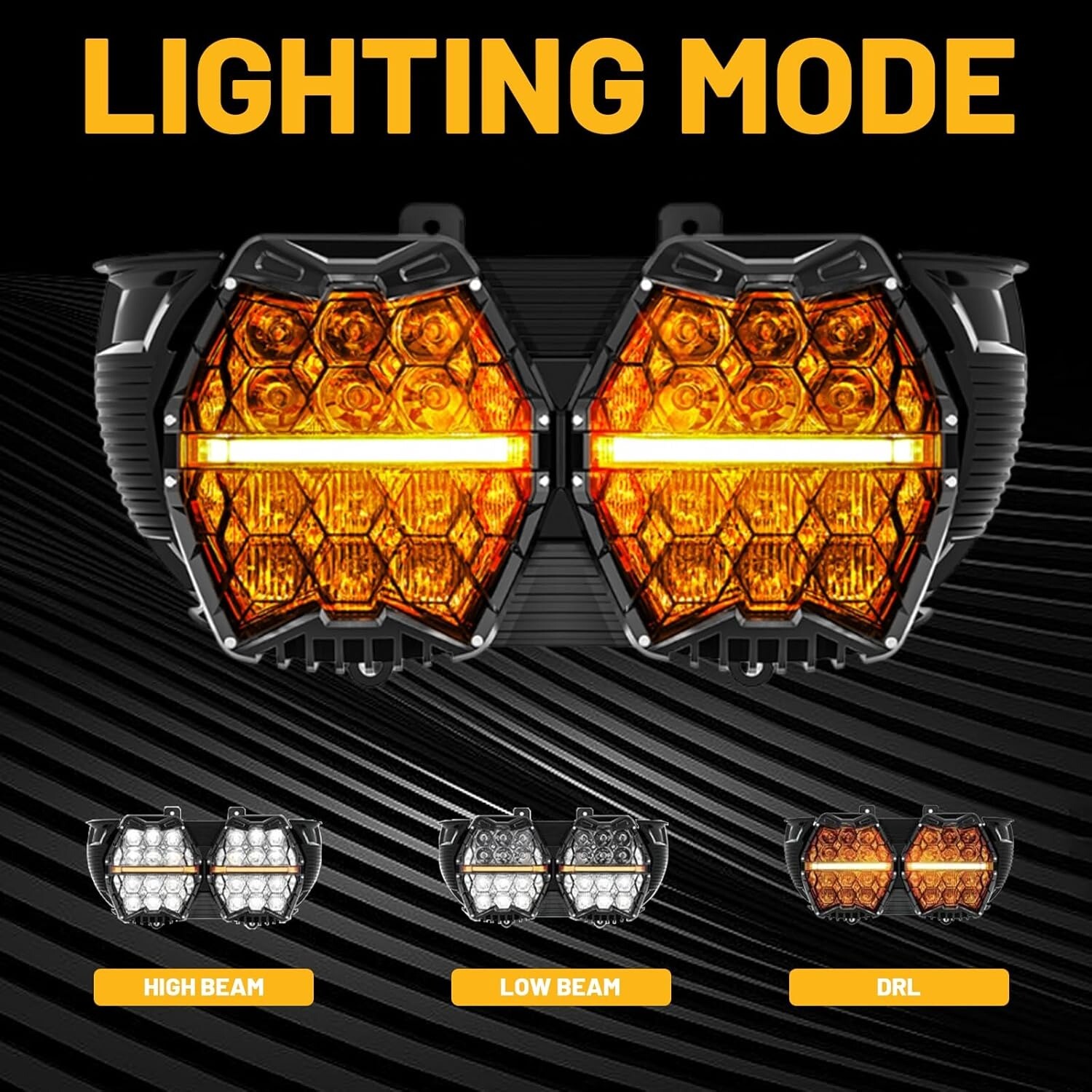 DOT 240W LED Dual Headlight DRL High Low Beam For Road Glide 2015-2023 Plug&Play