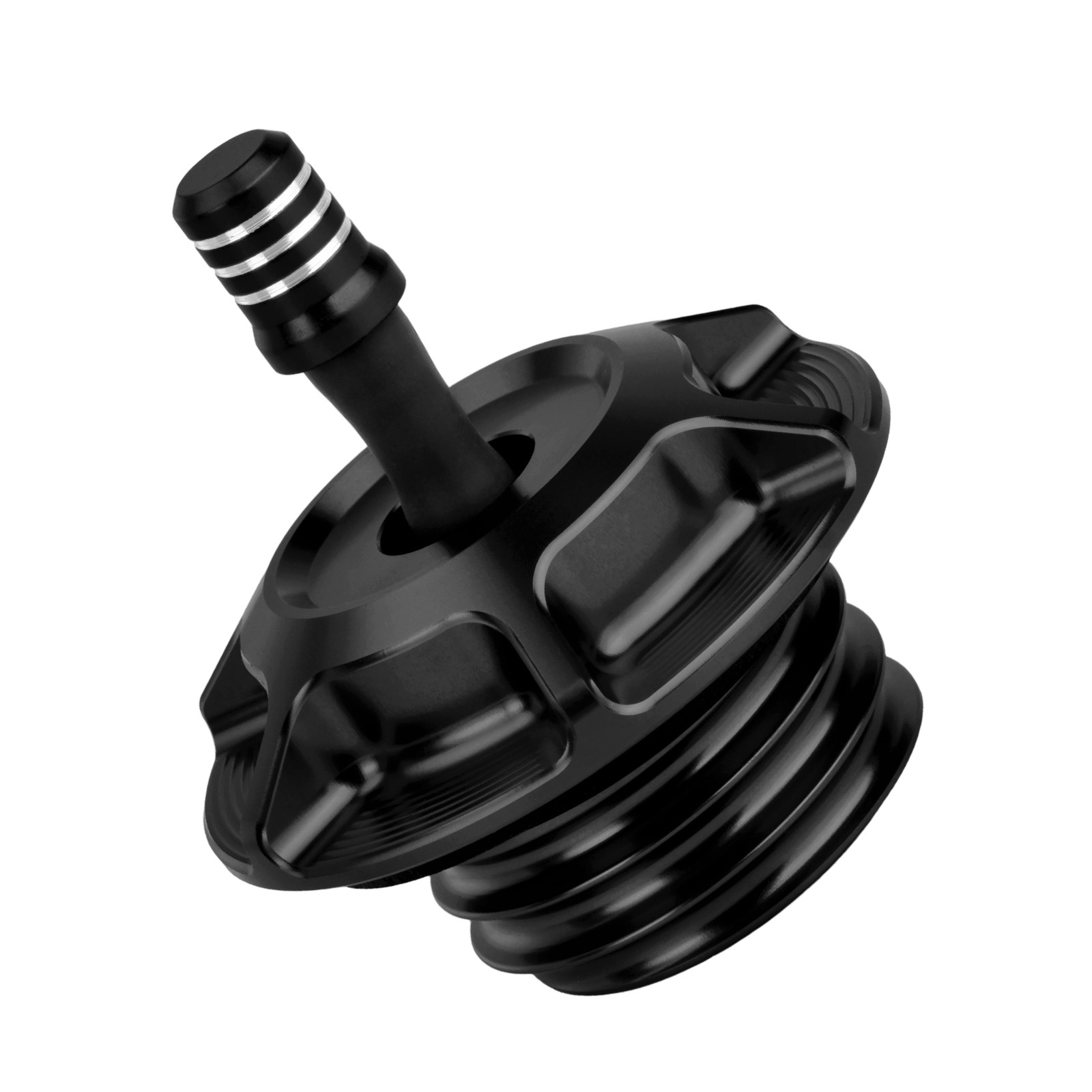 Black Vented Fuel Gas Tank Cap Vent Tube Universal For Harley Touring Softail