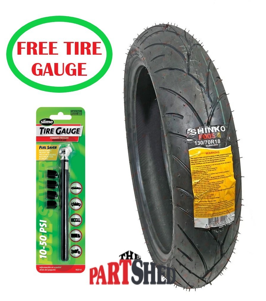 SHINKO 005 130/70R18 Front MOTORCYCLE TIRE ADVANCE 130/70-18 Free Tire Gauge