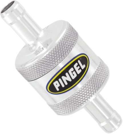 Pingel In-Line Fuel Filter 3/8in. Aluminum Machined Satin-Finish Fuel SS5P