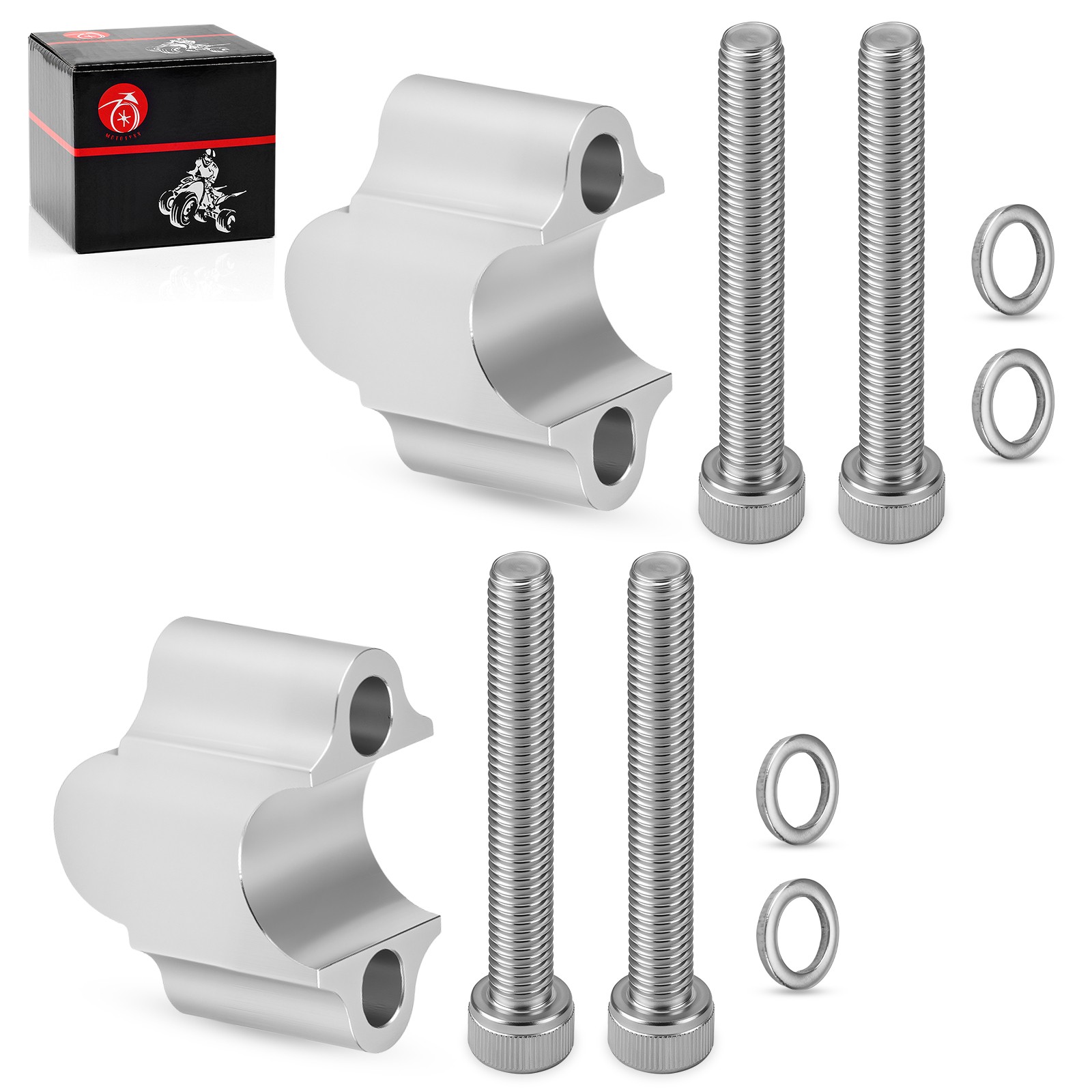 30mm Height Handlebar Risers 7/8″ Bar Clamp Kit For ATV Dirt Bike Honda Yamaha