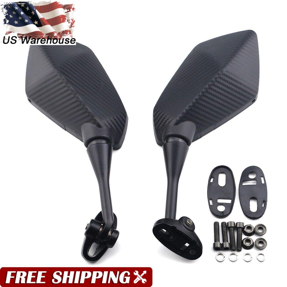 Pair Left & Right Rearview Side Mirrors for Honda CBR250R CBR300R CBR500R Carbon