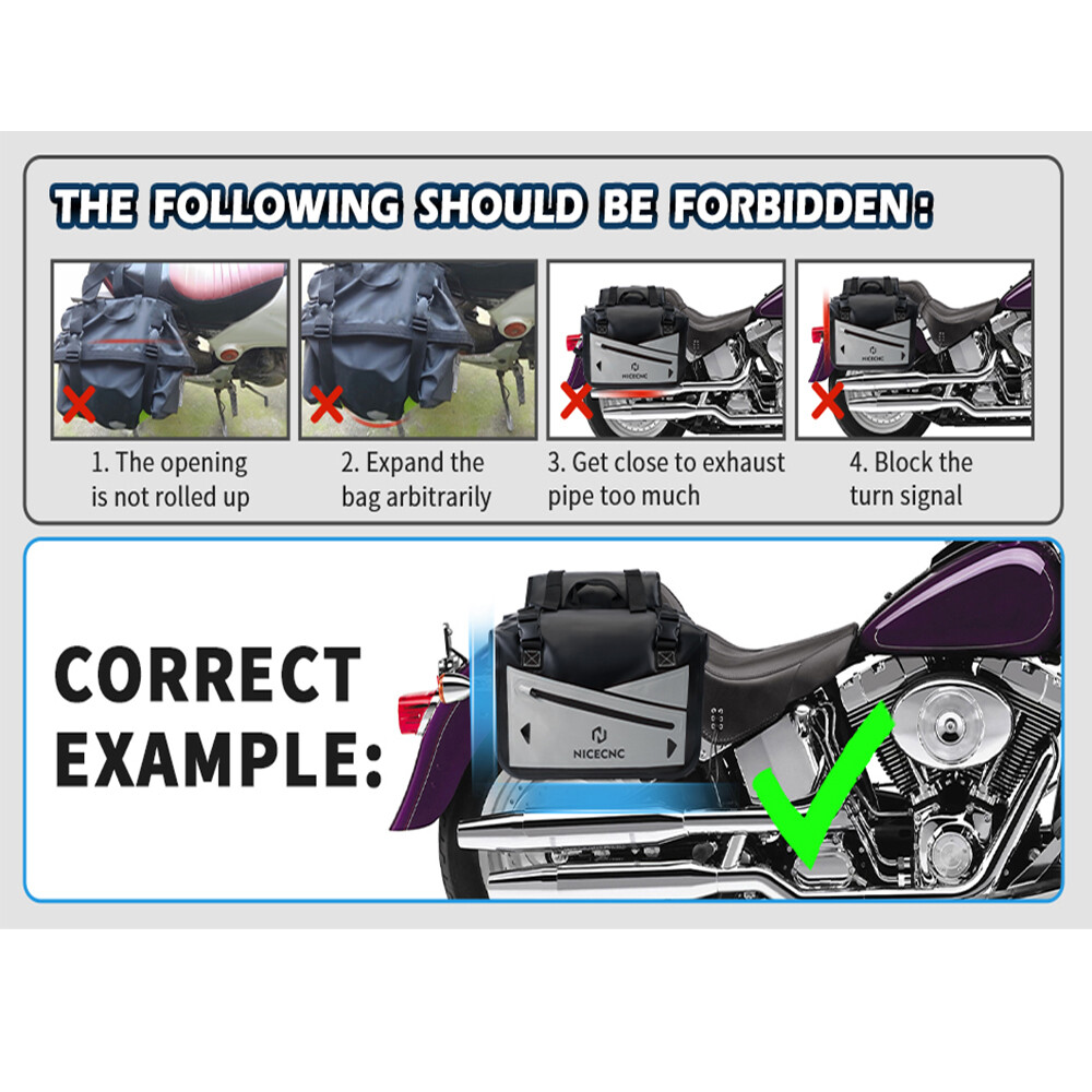 Waterproof PVC Motorcycle Panniers Saddle Bags For KAWASAKI KLR650 NINJA 400