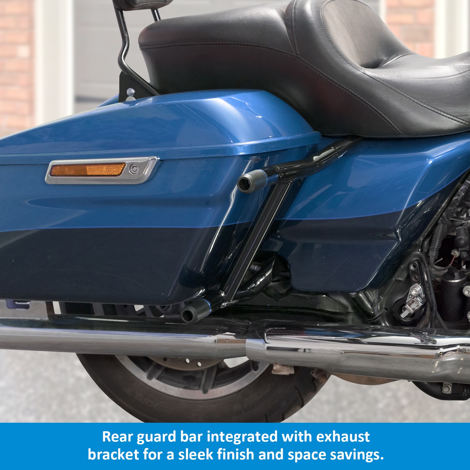1.25″ SaddleBag Guard w/Lower tube For Harley Touring Road Street Glide 23-26